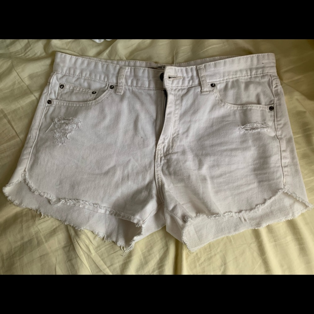 Free People White High Rise Shorts